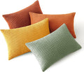 MIULEE Decorative Throw Pillow Covers 12x20 Inch Set of 4, Vibrant Cushion Covers Vintage Retro Home Decor, Mix and Match Color Clash Design for Sofa Couch Bed Living Room Yellow Rust Green