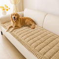 hyha Couch Covers for Dogs Washable, Non Slip Plush Dog Sofa Protectors, Fuzzy Pet Couch Covers for 3 Cushion Sofa Pet Friendly (Camel, 27.6" x 70.9")