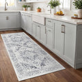 2x5 Hallway Runner Rug – Grey, Vintage Non-Slip Long Rugs