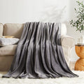 KMUSET Fleece Blanket Dark Grey Queen Size Lightweight Cozy Plush Microfiber Bed Blanket Factory Shop