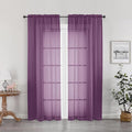 OWENIE Plum Sheer Curtains, Sheer Curtains 78 Inches Long 2 Panels Set, Rod Pocket Voile Fimly Sheer Drapes for Living Room Bedroom, 2pcs, Plum, Each 42" W x 78" L