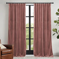 RYB HOME Pink Velvet Curtains 102 inches with Hook Belt, Soft Fabric Room Darkening Thermal Insulated Luxurious Home Decor Curtains for Living Room Bedroom, W 52" x L 102", 2 Panels Set