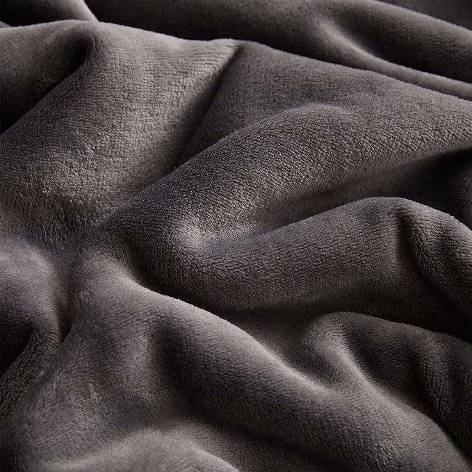 KMUSET Fleece Blanket King Size Dark Grey Lightweight Super Soft Cozy Luxury Bed Blanket Microfiber Factory Shop