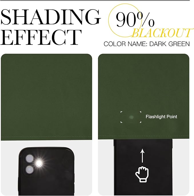 NICETOWN Dark Green Blackout Cafe Satin Curtains for Small Windows, 42" Wide by 36" Long, 2 Panels, Rod Pocket Noise Reducing Faux Silk Blackout Drapes for Cupboard