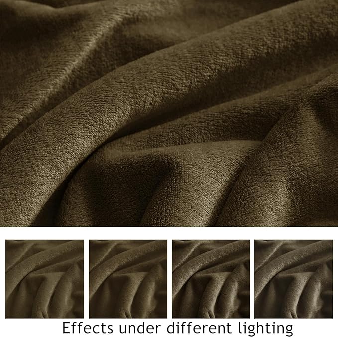 KMUSET Fleece Blanket Twin Size Dark Brown Lightweight Super Soft Cozy Fuzzy Bed Blankets Microfiber Factory Shop