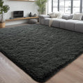 Chicrug Soft Area Rugs for Bedroom Living Room Plush Fluffy Rug 5x8 Feet, Shag Furry Area Rug Carpet Non Shedding for Nursery Children Kids Girls Room Home Decorative, Dark Grey