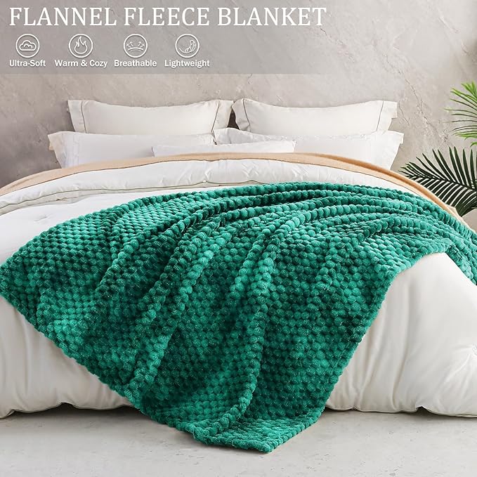 Exclusivo Mezcla Fleece King Blanket for Bed, Extra Large Fuzzy Tie-dye Teal Bed Blankets, Soft Cozy Plush Sofa Throws for All Seasons, 90x104 Inches