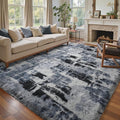 8x10 Ft Extra Large Shag Rugs for Living Room, Tie Dyed Ultra Soft Fluffy Furry Area Rugs for Bedroom Indoor Floor, Aesthetic Carpet for Kids Home Decor (Blue)