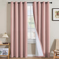 H.VERSAILTEX Linen Curtains 100% Blackout Curtains for Bedroom 108 inch Long Full Light Blocking Nature Linen Blended Window Curtains for Living Room Nickel Grommet (2 Panels, Heathered Baby Pink)