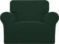 Easy-Going Stretch Oversized Chair Sofa Slipcover 1-Piece Couch Sofa Cover Furniture Protector Soft with Elastic Bottom for Kids Spandex Jacquard Fabric Small Checks Dark Green