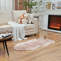 EasyJoy Ultra Soft Fluffy Shaggy Area Rug Faux Fur Rug Chair Cover Seat Pad Fuzzy Area Rug for Bedroom Floor Sofa Living Room (2 x 4 ft Sheepskin, Pink)