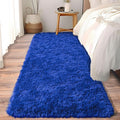 Soft Runner Rugs for Bedroom Hallways, 2 Packs 2x6 Royal Blue Fluffy Shag Throw Area Rug Non Slip for Bedside Dorm, Long Shaggy Furry Carpet for Nursery Living Room