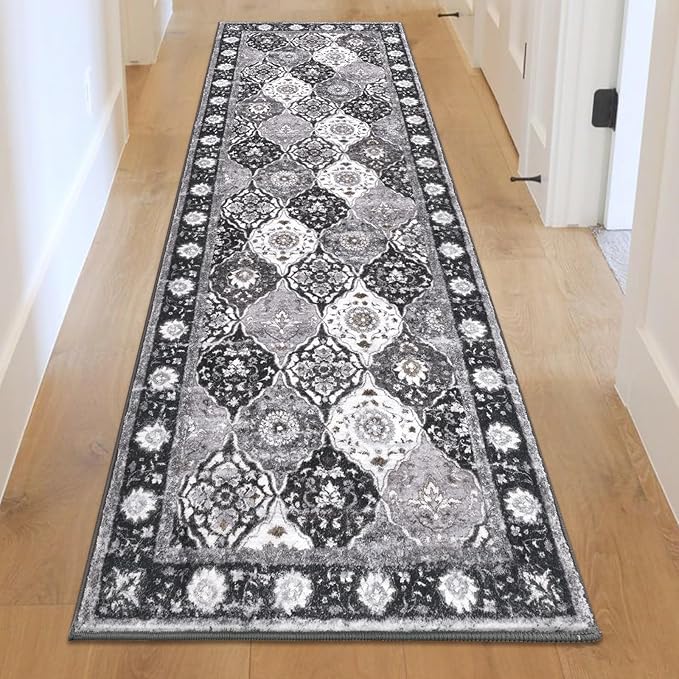 HEBE Hallway Runner Rug 2'x6' Washable Vintage Distressed Area Rugs Non Slip Laundry Rug Runner Boho Floor Carpet Runners for Hallways Entryway Laundry Room Kitchen Bathroom