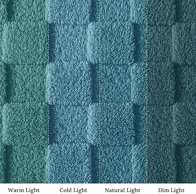 Exclusivo Mezcla Queen Size Flannel Fleece Blanket, Super Soft and Warm Lightweight Checkered Pattern Blanket for All Seasons, 90x90 Inches, Slate Blue