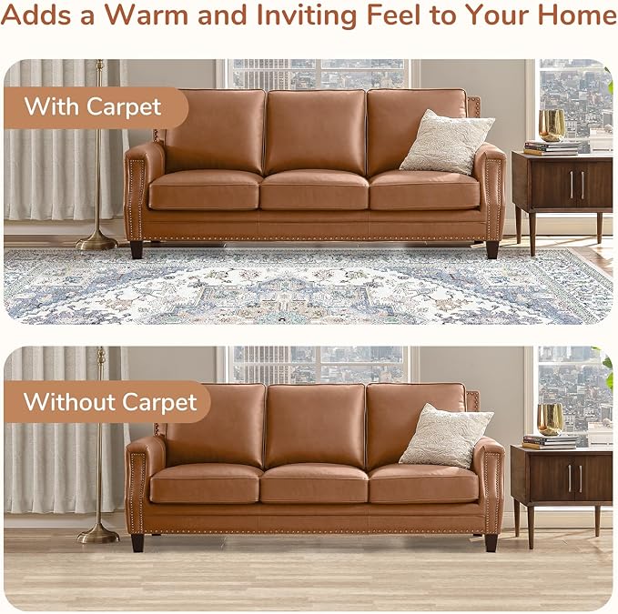 OPPODREAM Soft Area Rugs 5x7, 5x7 Washable Rug with Non Slip Backing, 5 x 7 Faux Cashmere Low-Pile Carpet, Purple & Green & Cream