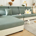 Sofa Covers Couch Covers for Sofa Pet Friendly Couch Cushion Covers Universal Sofa Covers Washable Stretch Slipcovers for Sectional Sofa (Texture Green, 3 Seats + Chaise Cover)