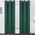 LEMOMO Dark Green Blackout Curtains/42 x 84 Inch/Set of Two Panels Grommet Bedroom Curtains