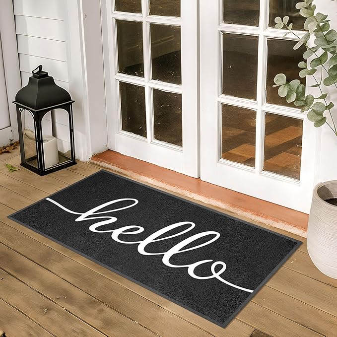 EARTHALL Funny Hello Mats Outside/Inside 59"x24", Front Door Mat Outdoor Entrance, Indoor Outdoor Mats for Home Entrance, Funny Doormat Outside/Inside Entry, Front Porch Decor for Farmhouse