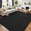 AROGAN Modern Shag Area Rug for Bedroom, 4x6 Feet Washable Rugs for Living Room, Indoor Floor Carpet, Plush Memory Foam Bedside Rugs for Kids Girls Teens Room Low Pile, Dark Grey