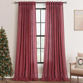 Burgundy Curtains for Living Room Back Tab Modern Farmhouse Semi Sheer Burgundy Curtains 120 inches Long 2 Panels Set Muted Neutral Window Curtain for Dining Room Bedroom 52x120