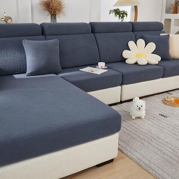 Sofa Covers Couch Covers for Sofa Pet Friendly Couch Cushion Covers Universal Sofa Covers Washable Stretch Slipcovers for Sectional Sofa (Texture Metal Gray,Extra Large Single Seat Cover)