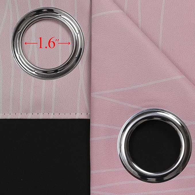 Estelar Textiler Sage Green and Pink Ombre Blackout Curtains 96 Inches Long for Bedroom, Thermal Insulated Full Light Blocking Grommet Gradient Blackout Drapes for Living Room, 52Wx96L, 2 Panels