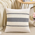 Fancy Homi Set of 1 Neutral Grey Farmhouse Decorative Throw Pillow Covers 20x20 Inch for Couch Bed Chair Indoors, Vintage Country Rustic Retro Room Decor, Soft Thick Cotton Handmade Woven Cushion Case