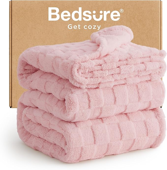 Bedsure GentleSoft King Size Blanket for Bed - Super Soft Cozy Blankets, Large Fuzzy Fleece Throw for Bedroom Decor, Pink,108x90 Inches