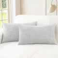 CaliTime Throw Pillow Covers Decorative 16 X 26 Inches Pack of 2 Cozy Chenille Cushion Cases for Couch Sofa Bed Living Room Home Moonbeam Gray