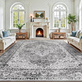 Lofus 8x10 Area Rugs for Living Room, Washable Area Rug, Rugs for Bedroom, Kitchen, Vintage Boho Carpet, Soft Non-Slip, Low Pile Large Area Rug for Office Dining Room, Vintage Dark Grey