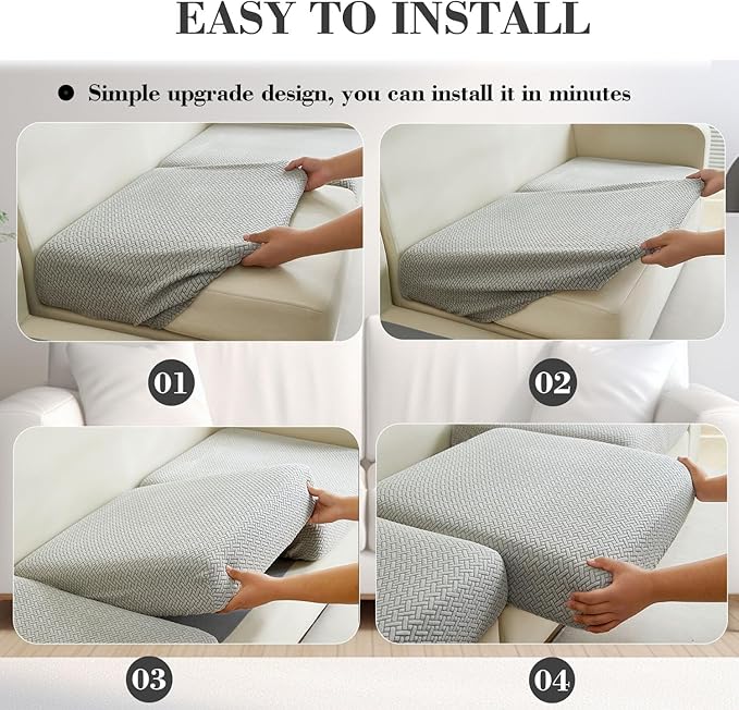 Sofa Covers Couch Covers for Sofa Pet Friendly Couch Cushion Covers Universal Sofa Covers Washable Stretch Slipcovers for Sectional Sofa (Texture Light Gray,Headrest Cover)