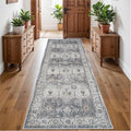 Washable Runner Rug 3x8 - Hallway Runner Rug Kitchen Rugs and Mats Non Skid Washable Waterproof Carpet Runner for Living Room Bedroom Bathroom (Grey, 3X8)