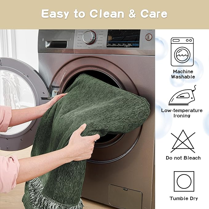 MYSKY HOME Chair Couch Cover Sectional Couch Covers for Pet Sofa Covers Non Slip Soft Couch Sofa Cover, Washable Furniture Protector Sofa Slipcover Sofa Throw Living Room, 71"x91", Moss Green