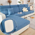 Couch Cushion Covers for Sofa Couch Covers Wear-Resistant Universal Sofa Cover Washable Stretch for Sectional Slipcovers (Texture-Blue,Back Cover L)