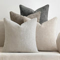 MIULEE Pack of 4 Couch Throw Pillow Covers 26x26 Inch Neutral Soft Decorative Chenille Pillow Covers Farmhouse Boho Accent Cushion Covers for Mid Century Modern Spring Decor Sofa Bedroom Living Room