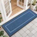OLANLY Front Door Mat Indoor Outdoor Entrance, Waterproof All-Season, All-Weather Doormat, Sturdy Natural Rubber, Fade Resistant, Low Profile, Easy Clean Patio Porch Entryway Mat, 47x17, Light Blue