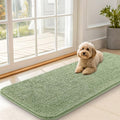 OLANLY Dog Door Mat for Muddy Paws 47x20, Absorbs Moisture and Dirt, Absorbent Non-Slip Washable Doormat, Quick Dry Chenille Mud Mat for Dogs, Entry Indoor Entryway Carpet for Inside Floor, Sage Green