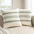 MIULEE Set of 2 Sage Green Boho Decorative Pillow Covers 24x24 Inch Farmhouse Rustic Couch Throw Pillows Modern Summer Cotton Cushion Covers Retro Cute Macrame Woven Spring Decor for Bed Sofa Chair