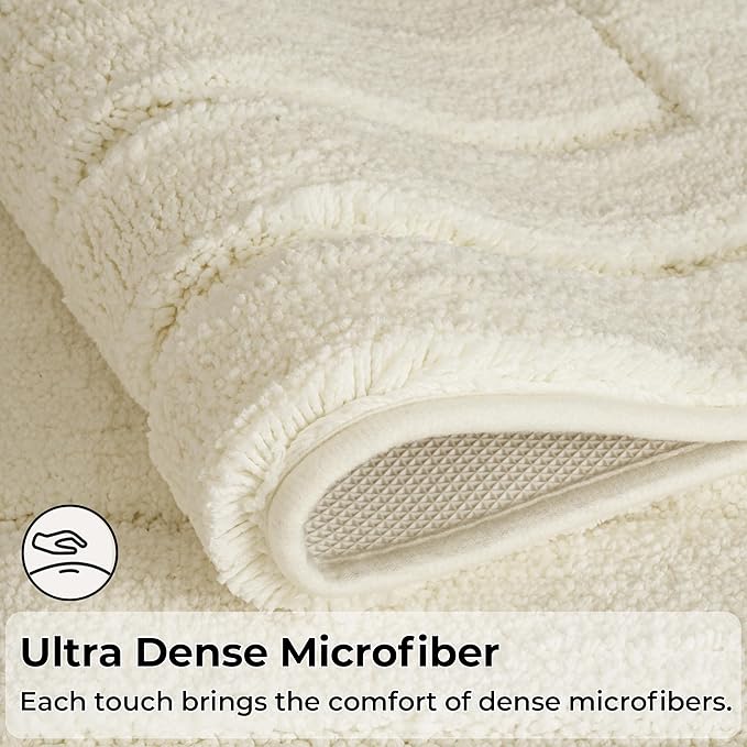 Bath Rugs 2 Piece Set, Microfiber Non-Slip Washable Bath Mats