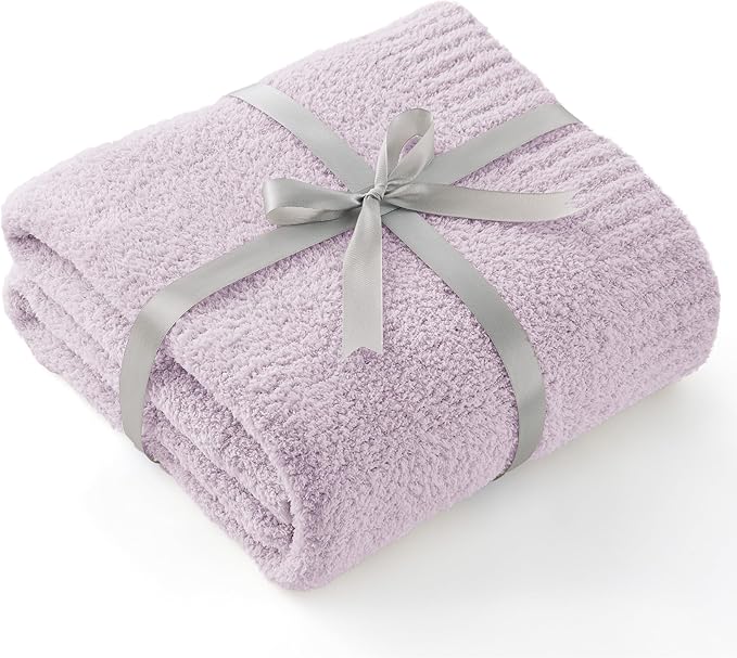 Bedsure Gentlesoft Cozy Knit Throw Blanket - Super Soft Fluffy Blanket for Couch, Bed, Sofa, Lightweight Warm All Season Plush Blankets, Mothers Day, Birthday Gifts for Her Him, Purple, 50x60 Inches