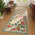 Rugcomf Runners for Hallways Kitchen Runner Rug Non Slip 2'x 10' Long Washable Rugs with Rubber Backing Soft Floral Carpet Runner for Hallways, Kitchen, Laundry, Bedroom, Bathroom(Green)