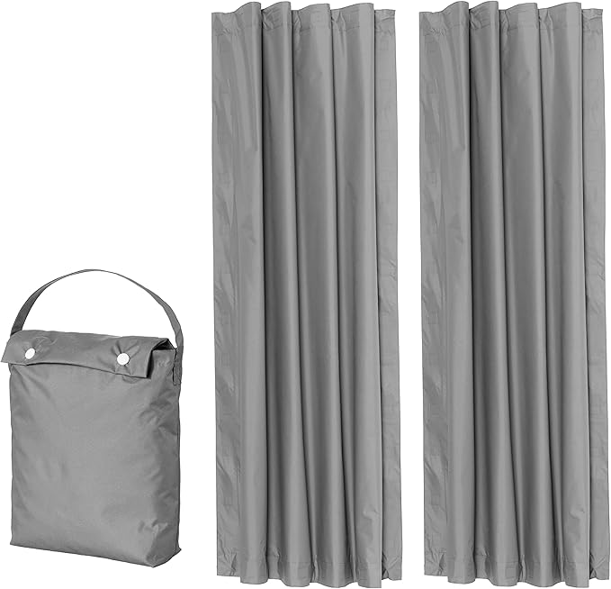 Amazon Basics Portable Energy Saving Noise Reducing Blackout Curtain Shade with Suction Cup Mounts, 50"W x 78"L, Dark Grey, 2-Pack