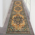 HEBE Hallway Runner Rug 2'x8' Washable Vintage Distressed Area Rugs Non Slip Laundry Rug Runner Boho Floor Carpet Runners for Hallways Entryway Laundry Room Kitchen Bathroom