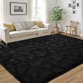 LOCHAS Ultra Soft Indoor Modern Area Rugs Fluffy Living Room Carpets for Children Bedroom Home Decor Nursery Rug 8 x10 Feet, Black