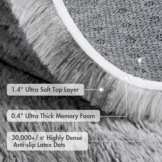 10x14 Ft Extra Large Shag Rugs for Living Room, Ultra Soft Fluffy Furry Area Rugs for Bedroom Indoor Floor, Aesthetic Carpet for Kids Home Decor (Light Grey)