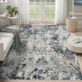 XLUEZ 5x7 Area Rugs for Living Room, Washable Modern Abstract Large Area Rug Neutral Soft Non Slip Kids Rug Stain Resistant Indoor Carpet for Bedroom Nursery Dining Room Playroom(GreyWhite, 5'x7')