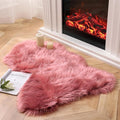 Ashler Faux Fur Area Rug - Fluffy Shaggy 2 x 3 Feet Sheepskin, Blush Pink Fuzzy Machine Washable Shag, Nursery Decor, Bedroom, Living Room, Kids Room