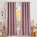 NICETOWN Faux Linen Pink Blackout Curtains 84 inches Long for Living Room - Privacy Panels for Bedroom, Modern Farmhouse Style Easy Care Grommet Top, 2 Panels, W52 by L84