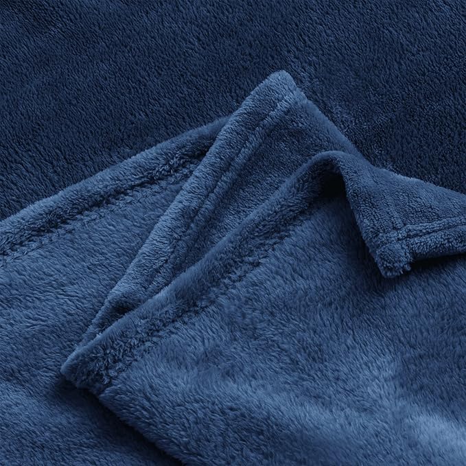 BEDELITE Fleece Blanket King Size Blankets for Bed, Luxury Plush Cozy Fuzzy Blanket 108x90 inches, Super Soft Warm Lightweight Throw Blanket All Seasons Suitable, Navy Blue