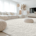 OLANLY 9x10 Machine Washable Large Area Rugs for Living Room, Bedroom, Soft Fluffy Shaggy Bedside Rug, Indoor Floor Carpet for Kids Girls and Boys, Dorms, Nursery, Home Decor Aesthetic, Ivory